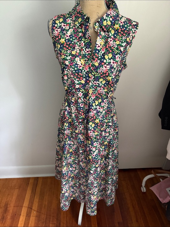 Tommy Hilfiger Dresses & Skirts - Floral Sleeveless Midi Dress - Navy with Pink & Yellow Flowers >has pockets<